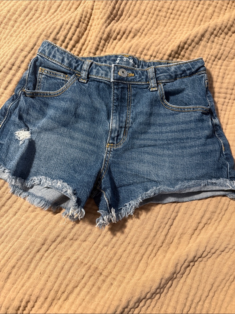 art class Frayed Hem Distressed Denim Shorts - Medium Blue